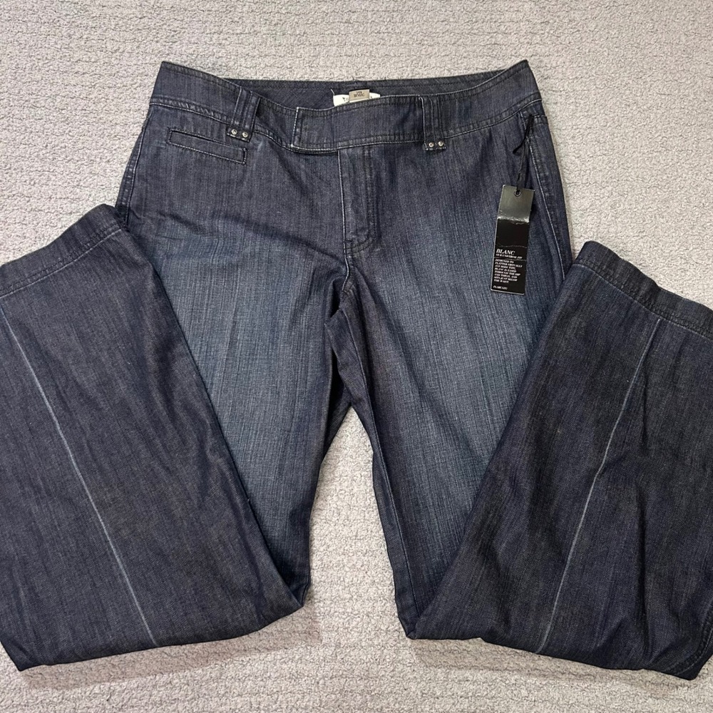 White House Black Market Flare Jeans 14R Dark Wash Y2K Officecore Minimalist - Picture 2 of 11